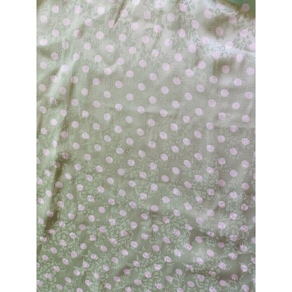 Zara Shirt Size XS Women's Mint Green White Polka Dot Oversized Flowy Blouse - Picture 6 of 6